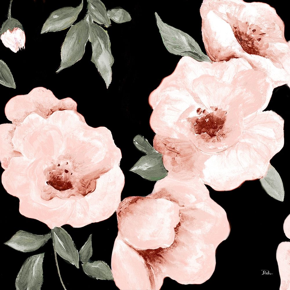 Dusty Rose on Black II art print by Patricia Pinto for $57.95 CAD