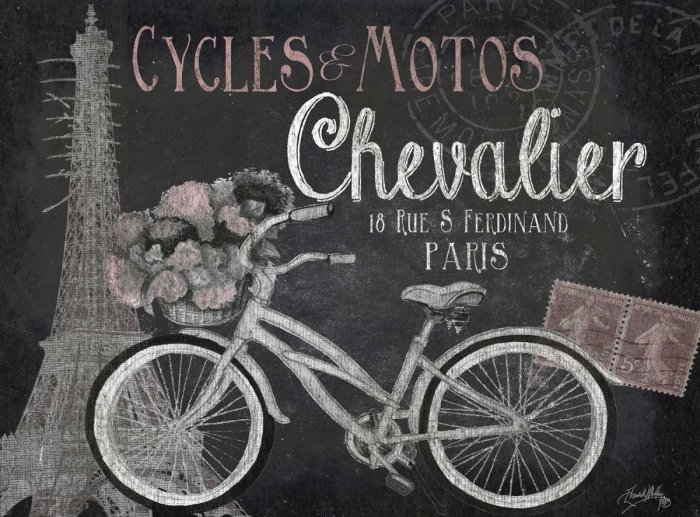 Paris Bike on Chalk Border I art print by Elizabeth Medley for $57.95 CAD
