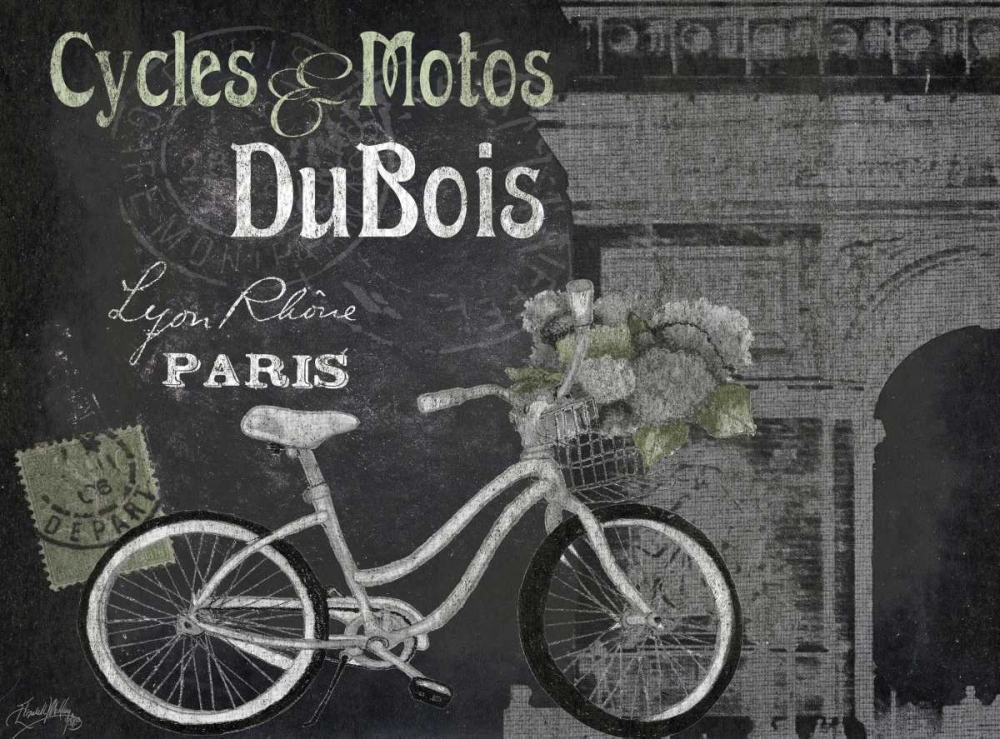 Paris Bike on Chalk Border II art print by Elizabeth Medley for $57.95 CAD