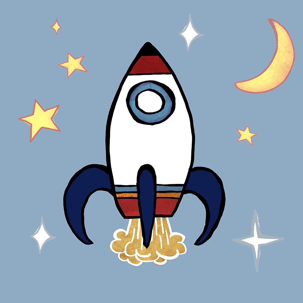 Rocket Ship art print by Elizabeth Medley for $57.95 CAD