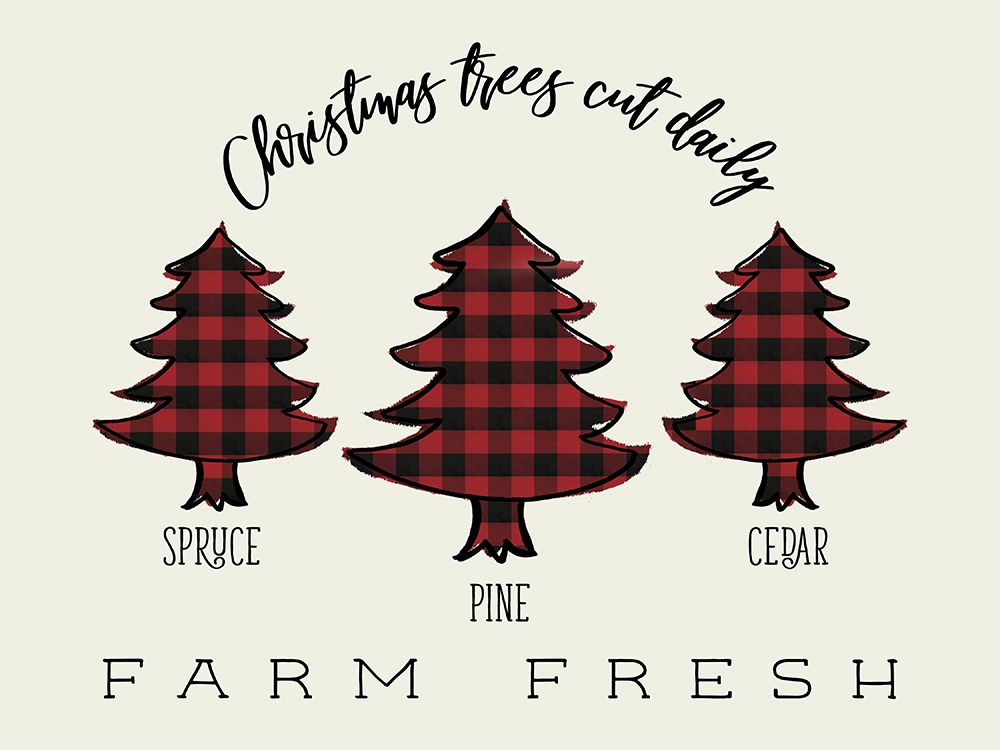 Buffalo Plaid Christmas Trees art print by Elizabeth Medley for $57.95 CAD