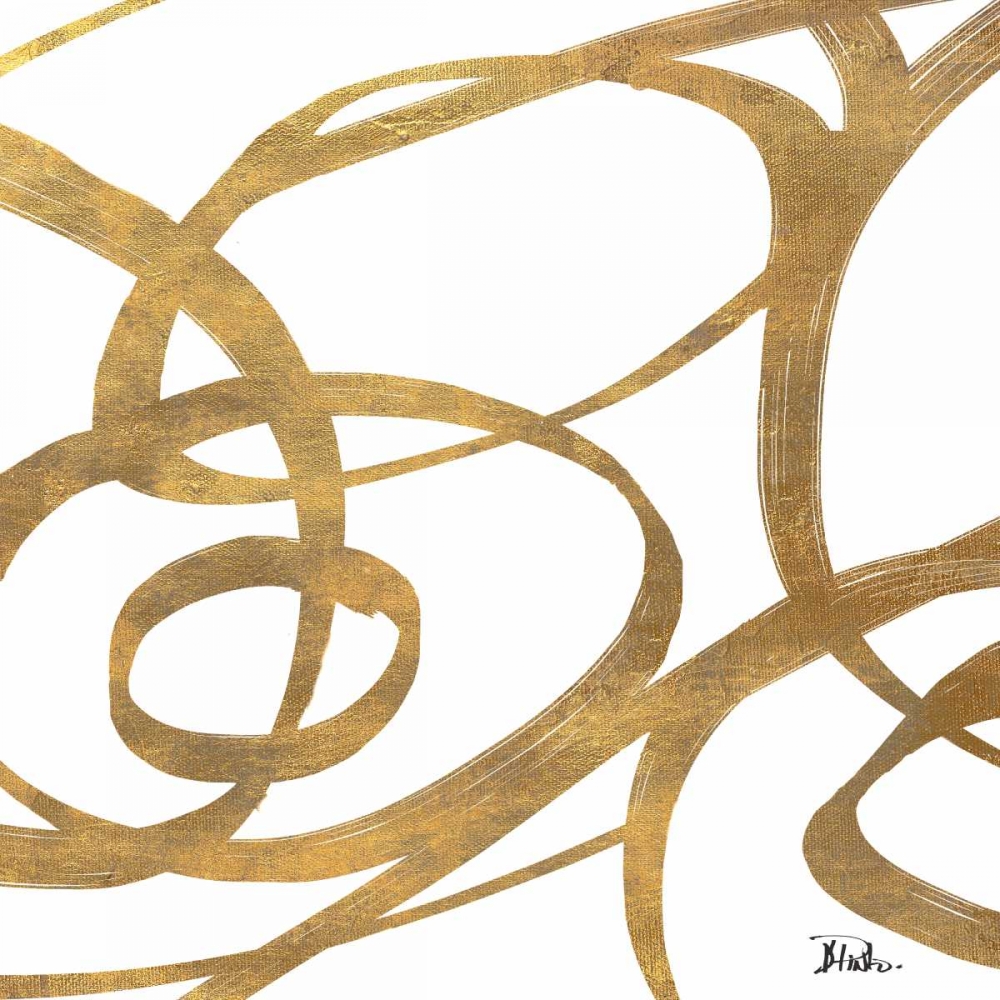 Golden Swirls Square I art print by Patricia Pinto for $57.95 CAD