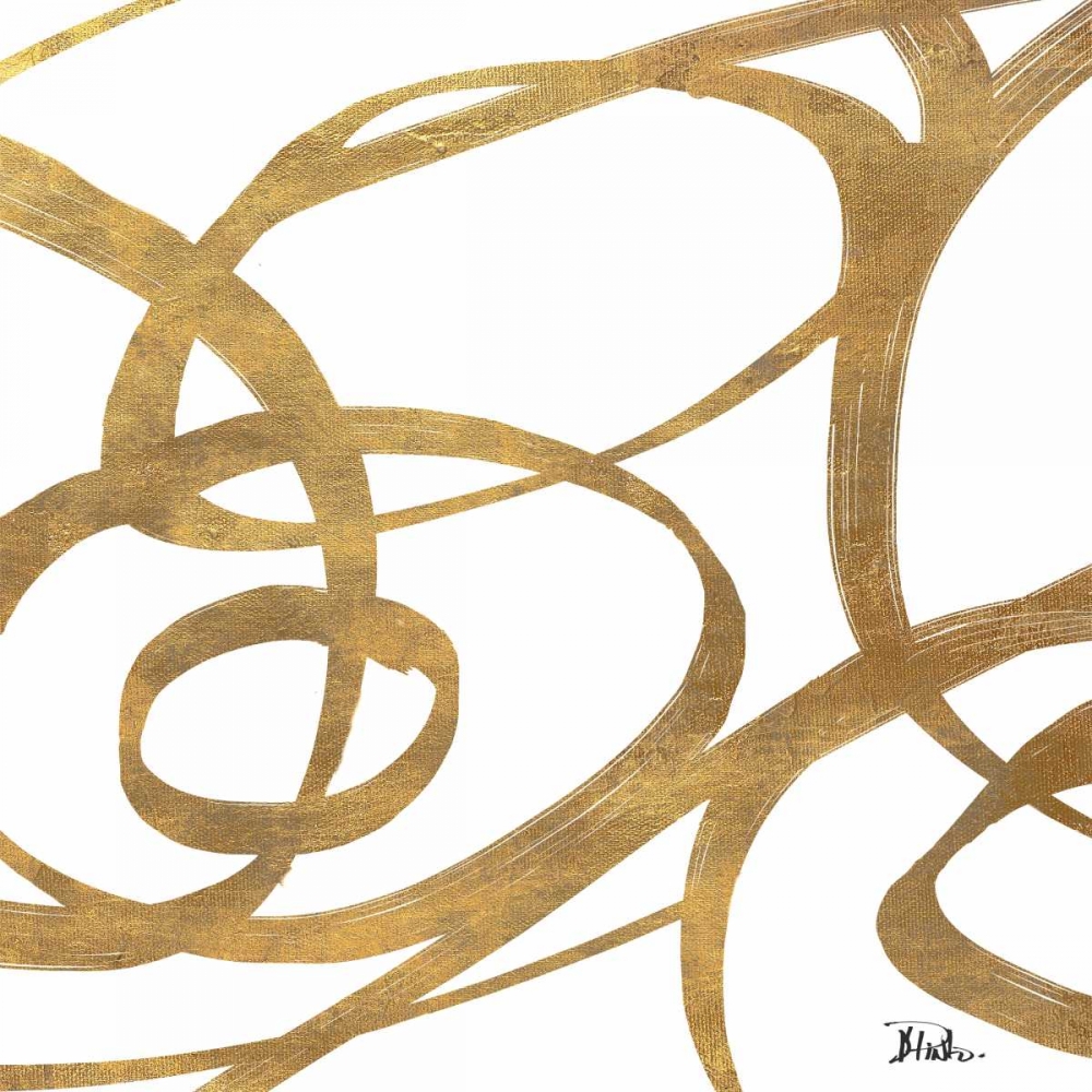 Golden Swirls Square Border I art print by Patricia Pinto for $57.95 CAD