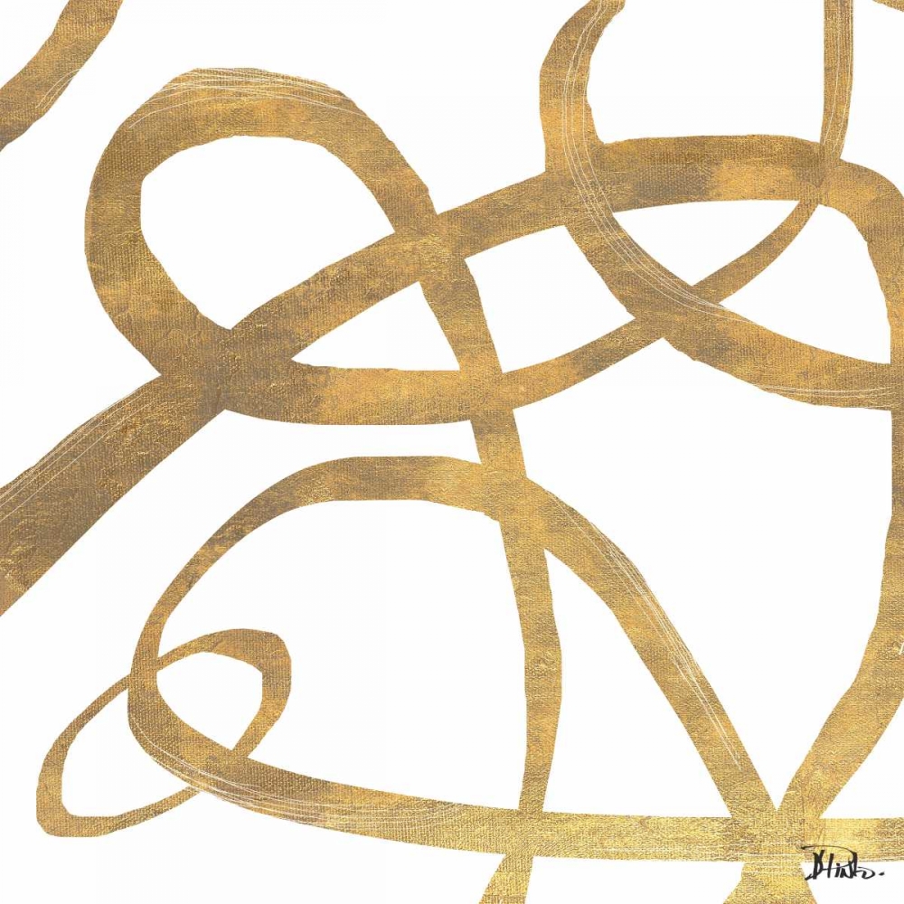 Golden Swirls Square Border II art print by Patricia Pinto for $57.95 CAD