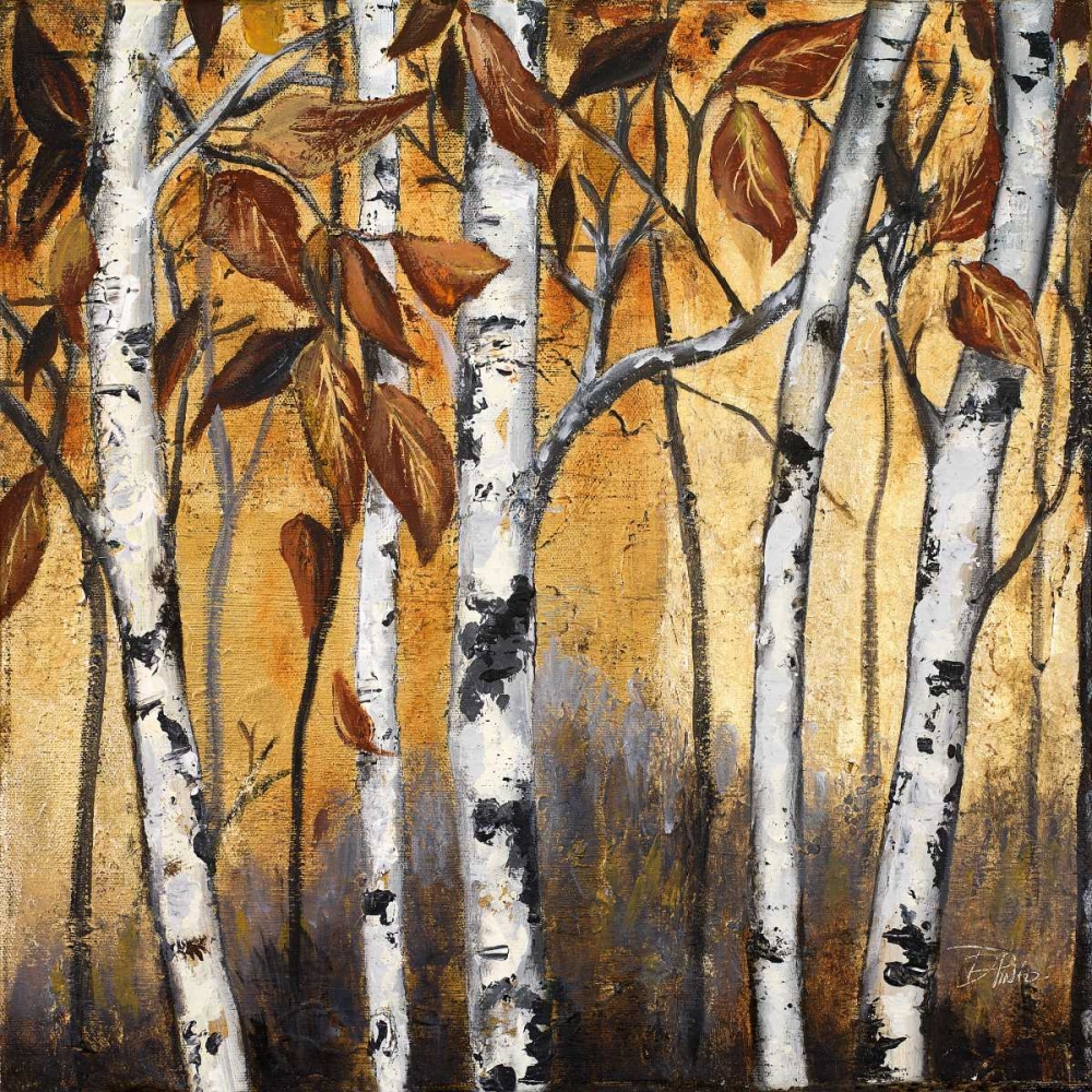 Birchwood Trees on Gold I art print by Patricia Pinto for $57.95 CAD