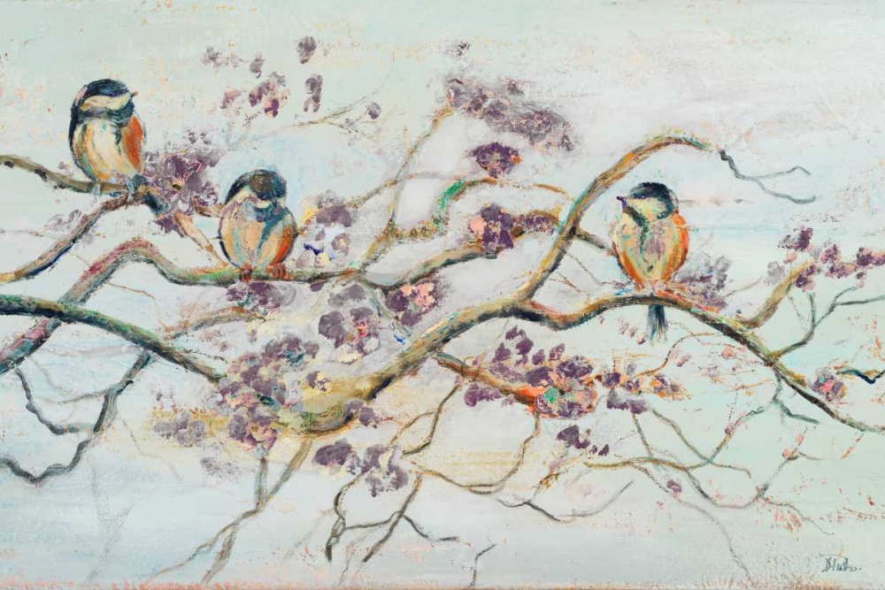 Birds On Cherry Blossom Branch art print by Patricia Pinto for $57.95 CAD
