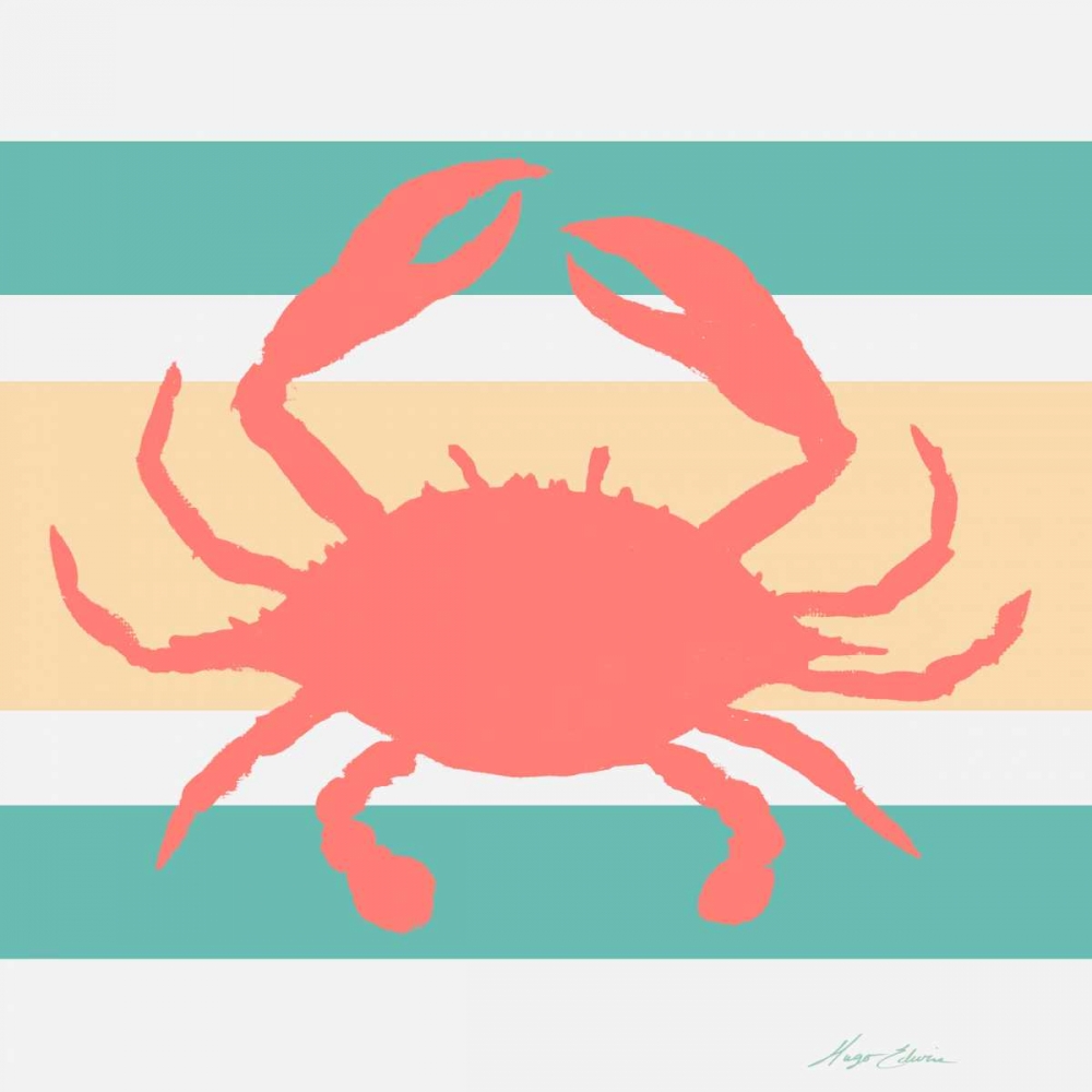 Sea Creature on Stripes I art print by Hugo Edwins for $57.95 CAD