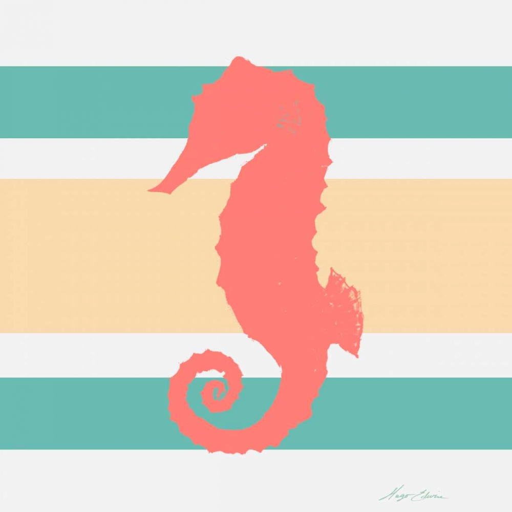 Sea Creature on Stripes II art print by Hugo Edwins for $57.95 CAD