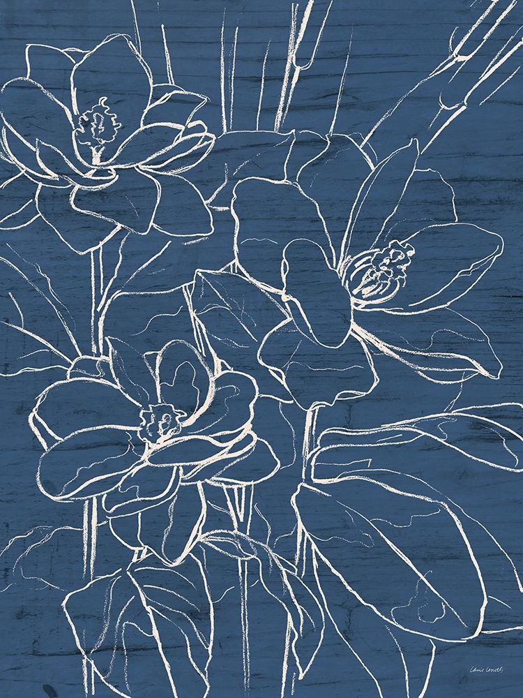 Floral Sketch on Navy I art print by Lanie Loreth for $57.95 CAD