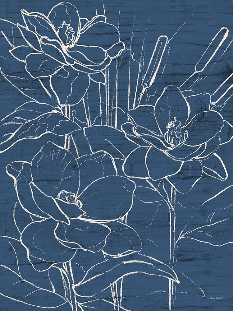 Floral Sketch on Navy II art print by Lanie Loreth for $57.95 CAD
