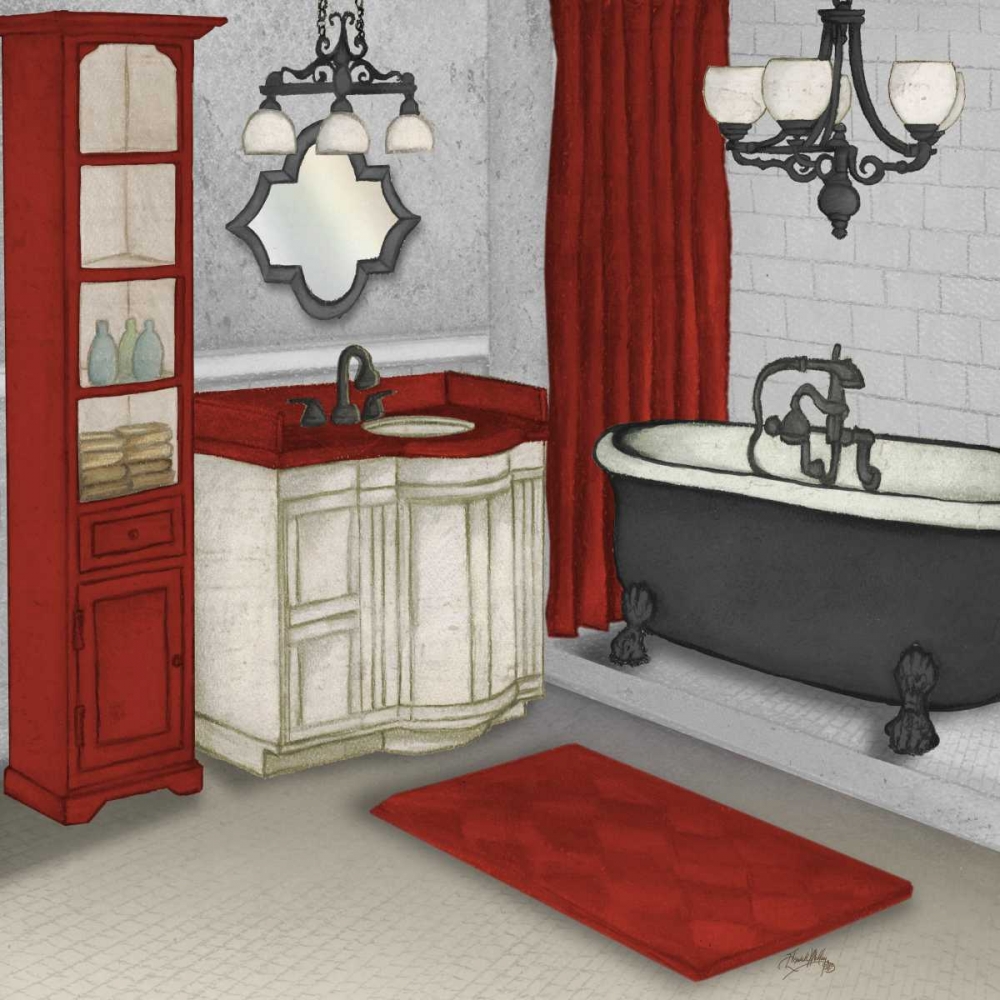 Red Bath Square I art print by Elizabeth Medley for $57.95 CAD