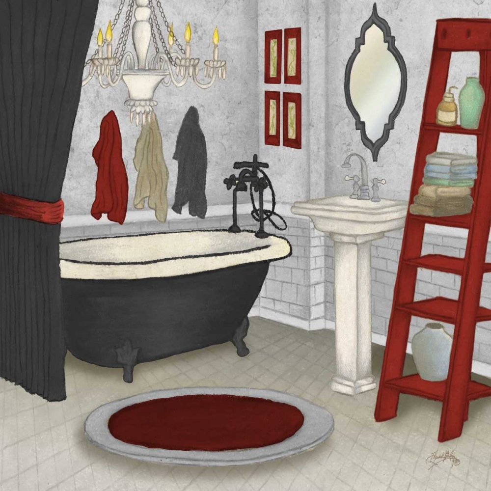 Red Bath Square II art print by Elizabeth Medley for $57.95 CAD