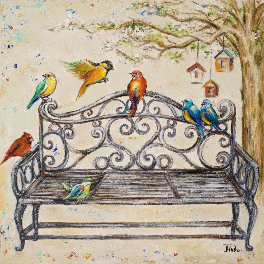 Birds on the Bench art print by Patricia Pinto for $57.95 CAD