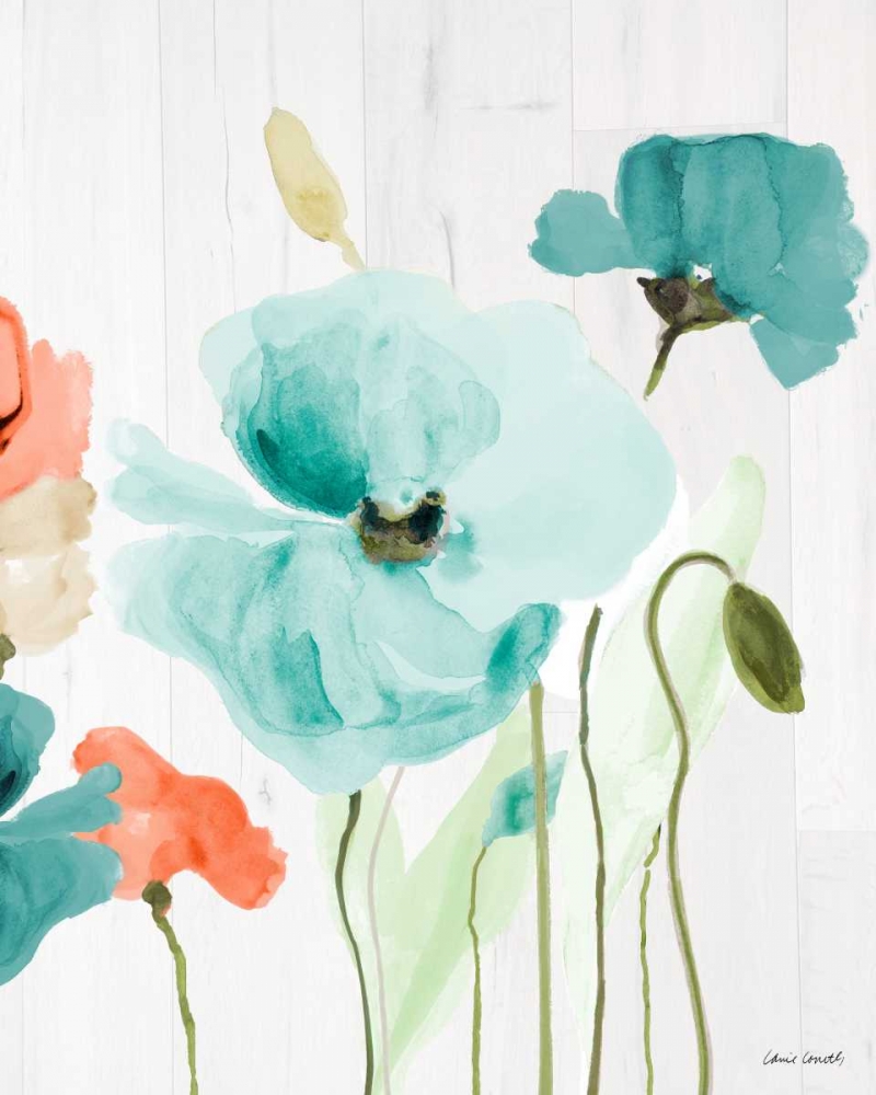 Poppies on Wood I art print by Lanie Loreth for $57.95 CAD