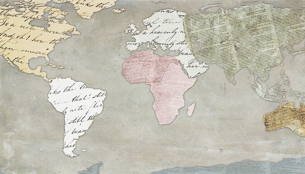World Map Collection on Beige art print by SD Graphics Studio for $57.95 CAD