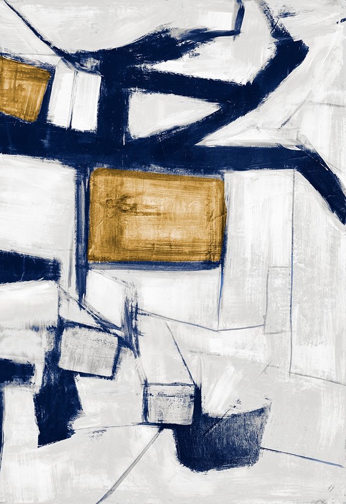Golden Blue Shatters I art print by Walt Johnson for $57.95 CAD