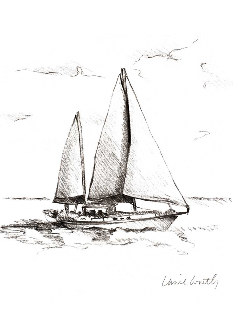 Coastal Boat Sketch II art print by Lanie Loreth for $57.95 CAD