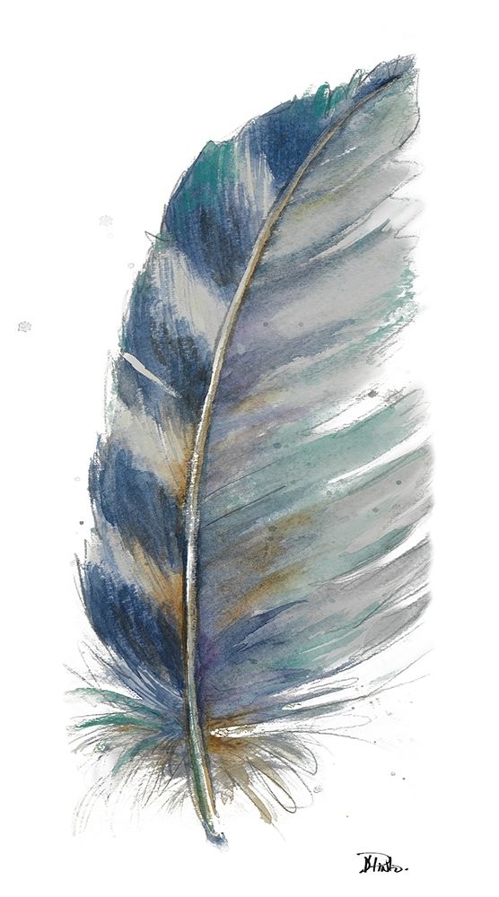 White Watercolor Feather I art print by Patricia Pinto for $57.95 CAD