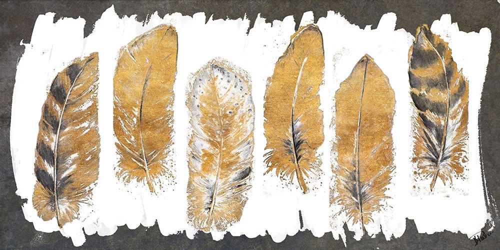 Gold Watercolor Feathers art print by Patricia Pinto for $57.95 CAD