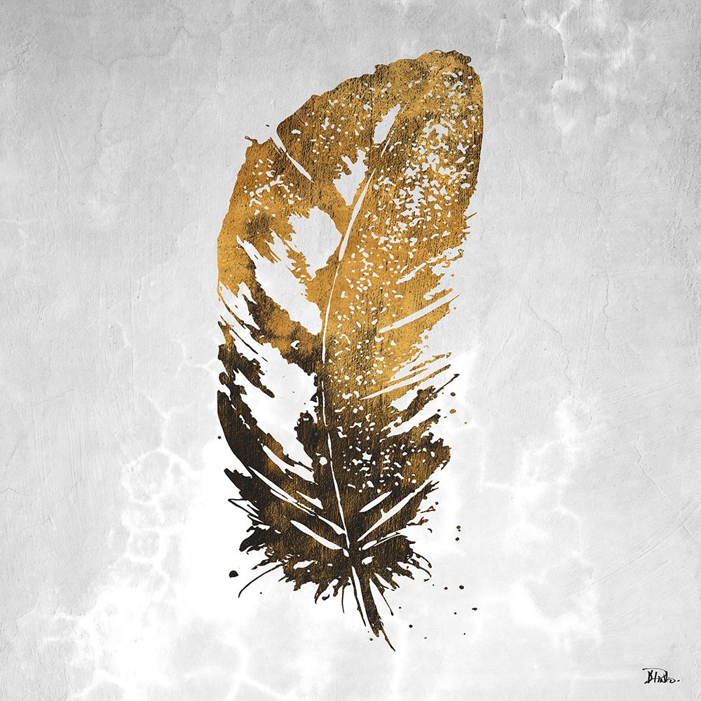 Gold Watercolor Feather I art print by Patricia Pinto for $57.95 CAD