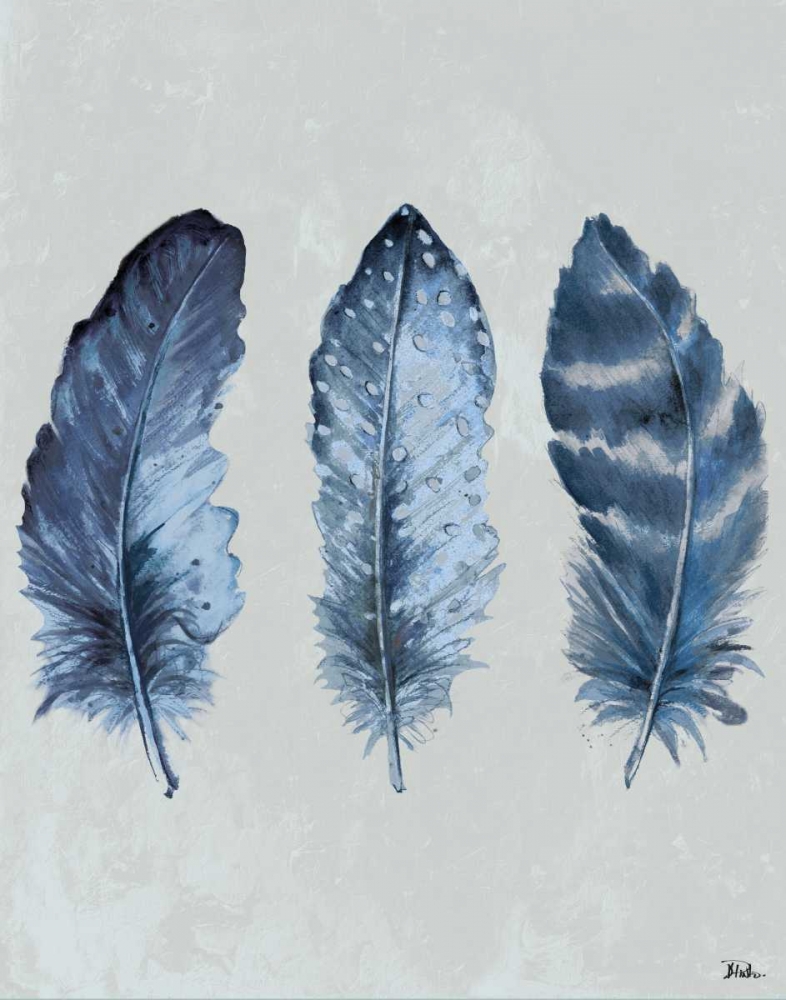 Indigo Blue Feathers I art print by Patricia Pinto for $57.95 CAD