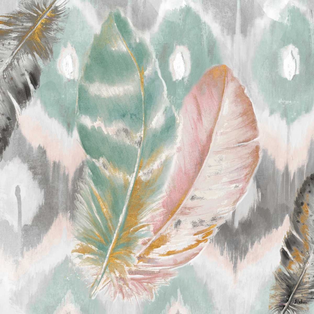 Ikat Feathers I art print by Patricia Pinto for $57.95 CAD