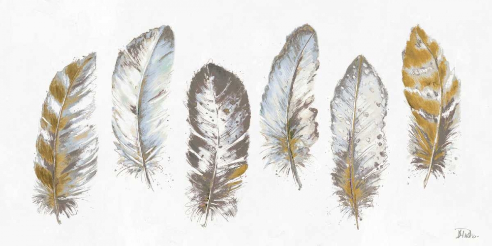 Modern Gold Feathers Panel art print by Patricia Pinto for $57.95 CAD