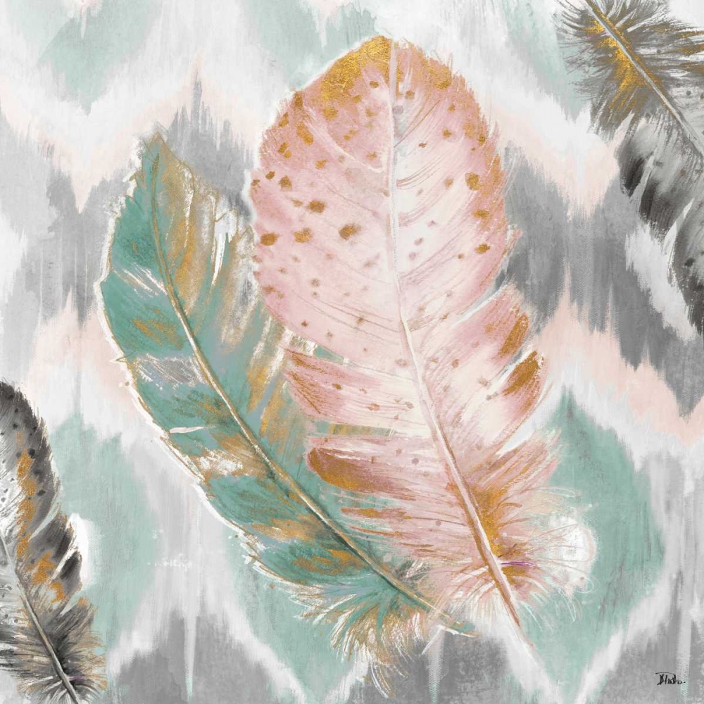 Ikat Feathers II art print by Patricia Pinto for $57.95 CAD
