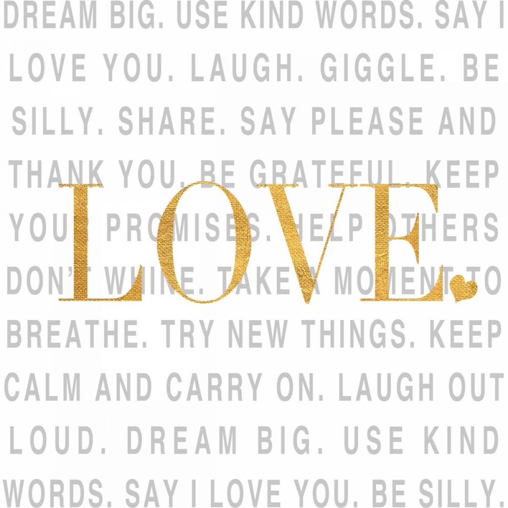Gold Love and Life I art print by SD Graphics Studio for $57.95 CAD