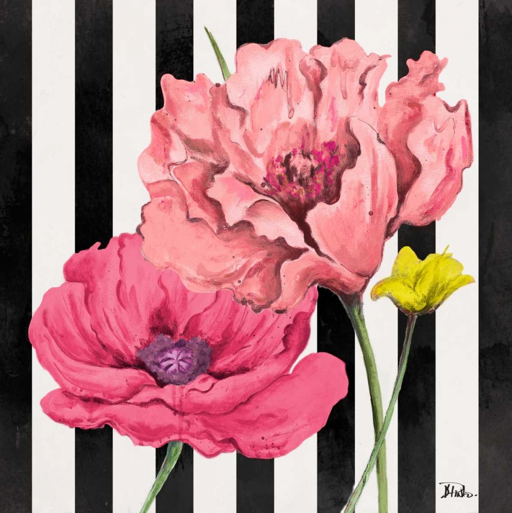 Poppies on Stripes I art print by Patricia Pinto for $57.95 CAD