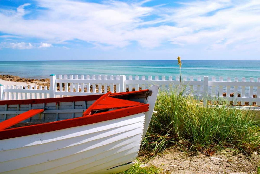 Boat By The Beach art print by Gail Peck for $57.95 CAD