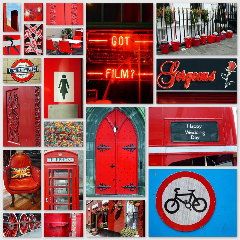 Stop Light Red Collage art print by Gail Peck for $57.95 CAD