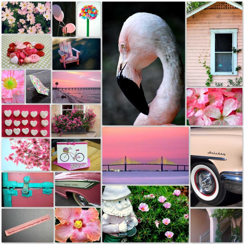 Pink Flamingo Collage art print by Gail Peck for $57.95 CAD
