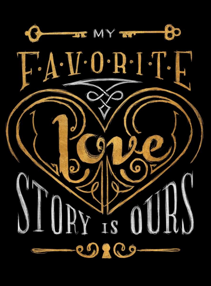 Black and Gold Love Story Border art print by SD Graphics Studio for $57.95 CAD