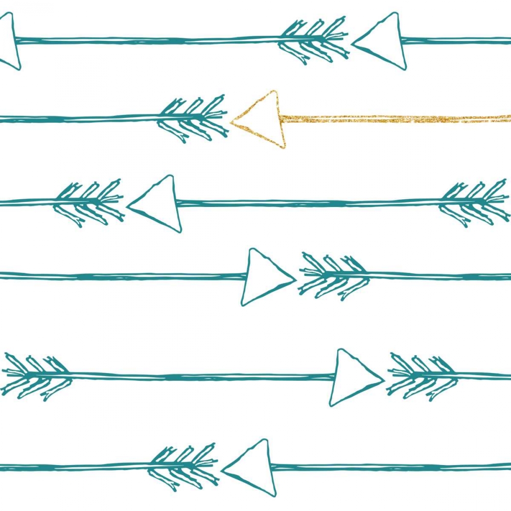 Teal and Gold Arrows art print by SD Graphics Studio for $57.95 CAD
