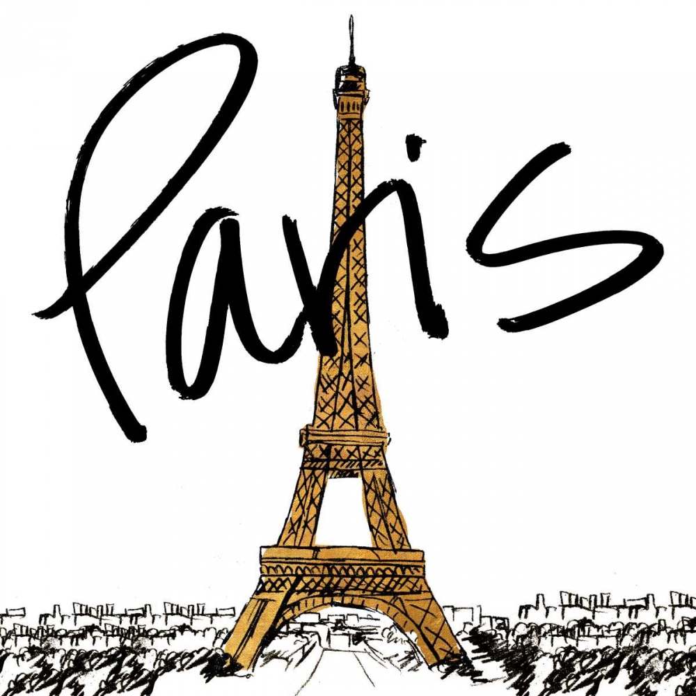 Gold Eiffel in Paris art print by Nicholas Biscardi for $57.95 CAD
