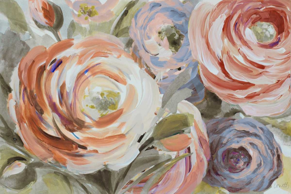 Orange and Violet Ranunculus art print by Lanie Loreth for $57.95 CAD