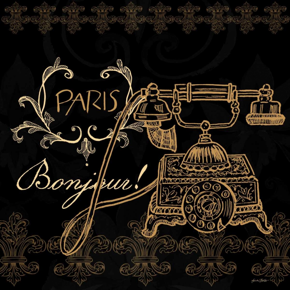 Elegant Paris Gold Square Border I art print by Linda Baliko for $57.95 CAD
