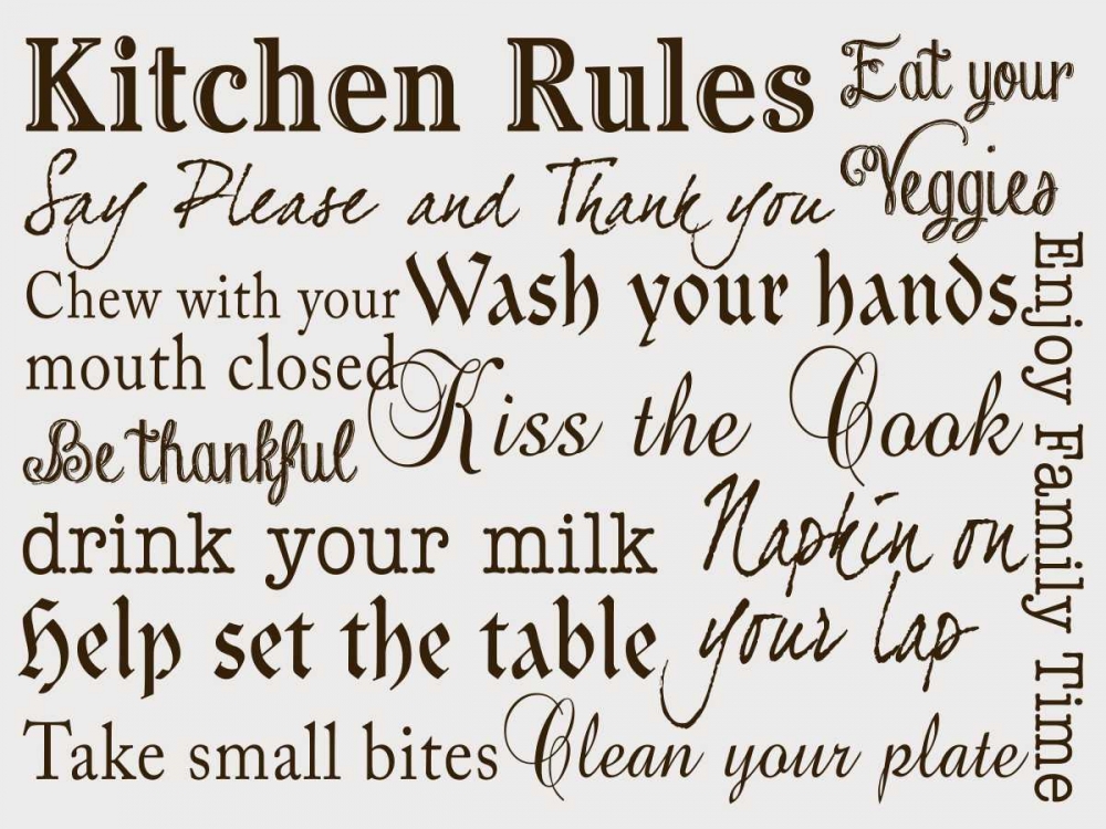 Kitchen Rules III art print by SD Graphics Studio for $57.95 CAD