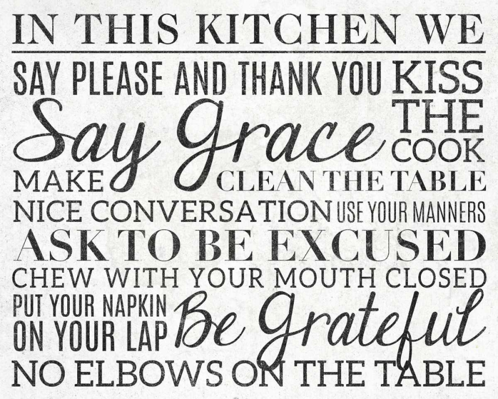 Kitchen Rules I art print by SD Graphics Studio for $57.95 CAD