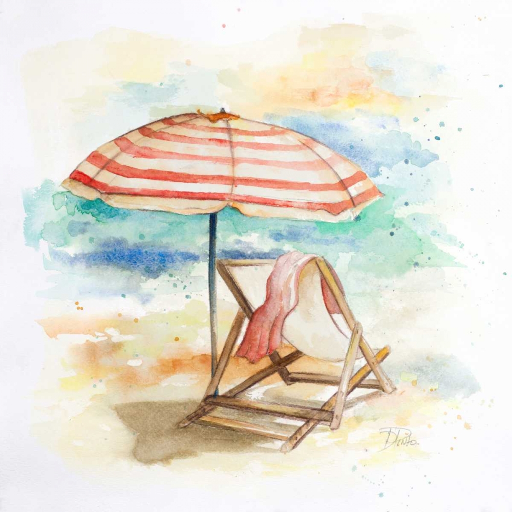 Umbrella On The Beach II art print by Patricia Pinto for $57.95 CAD