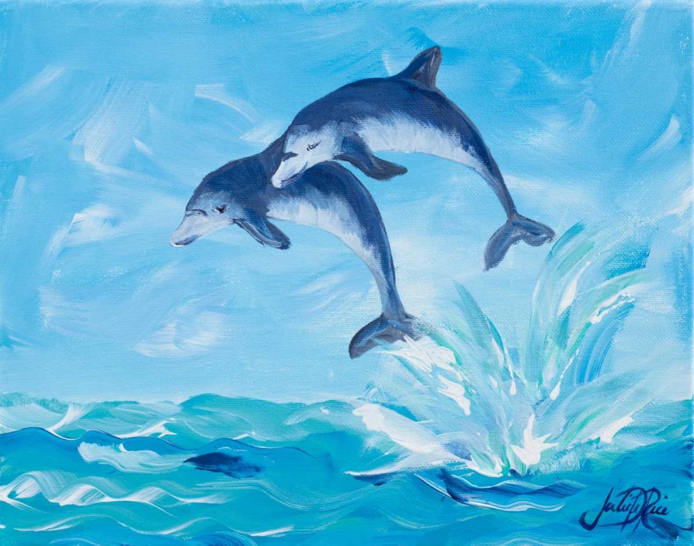 Soaring Dolphins I art print by Julie DeRice for $57.95 CAD