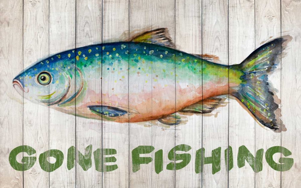 Watercolor Fish on Wood I art print by Patricia Pinto for $57.95 CAD