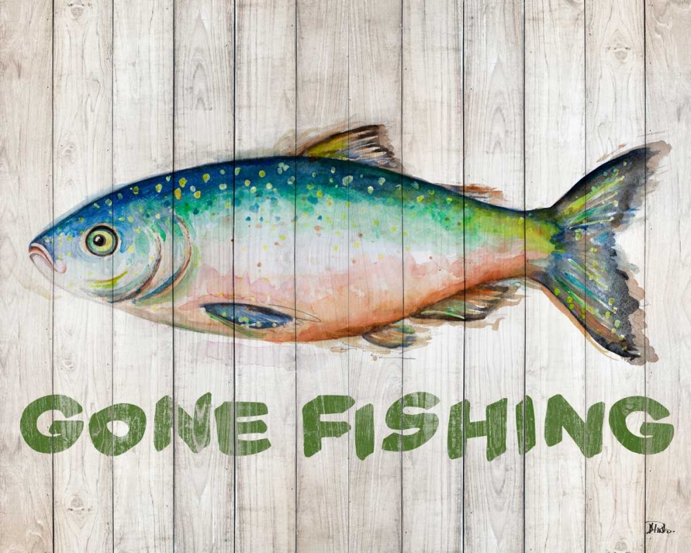 Watercolor Fish on Wood I art print by Patricia Pinto for $57.95 CAD