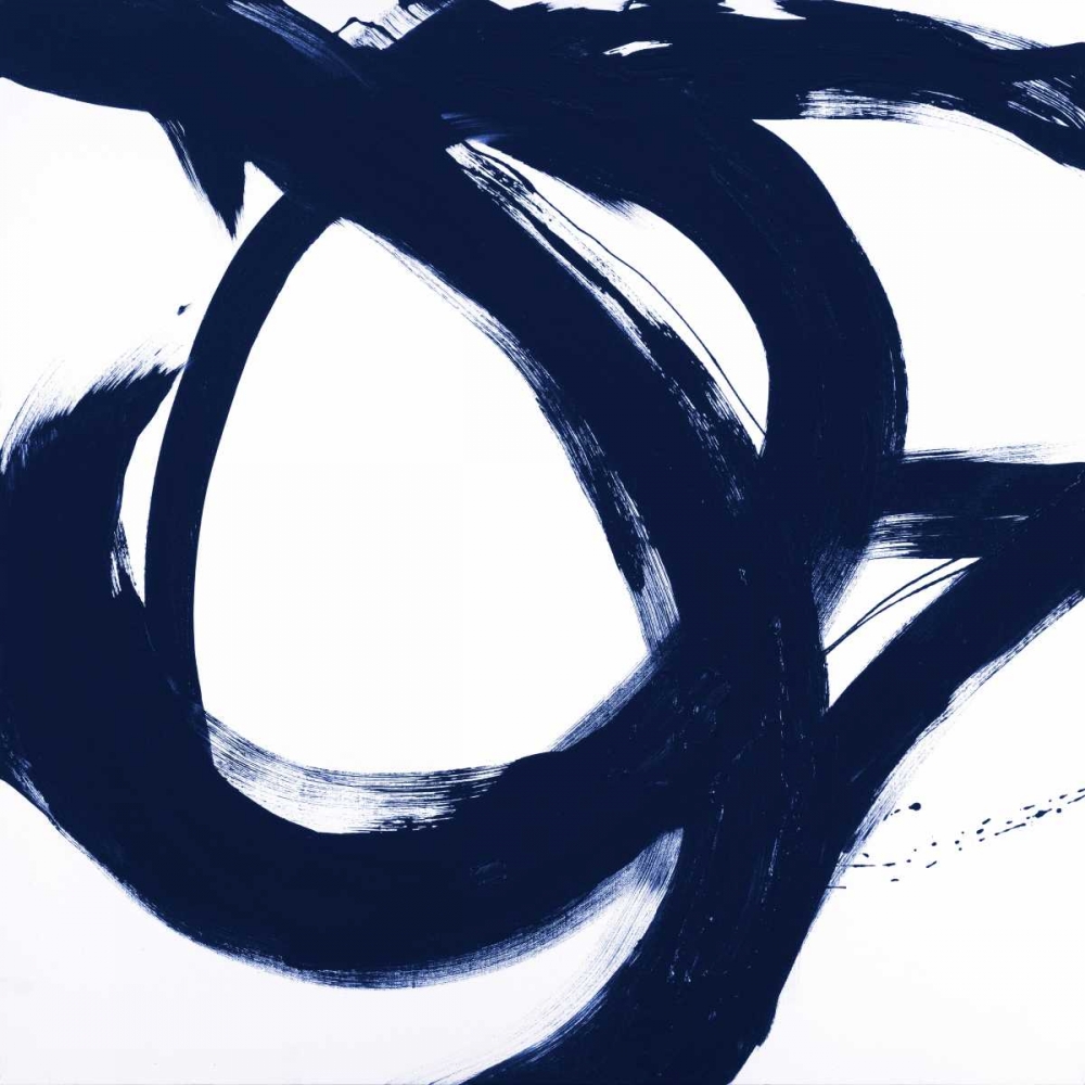 Navy Circular Strokes I art print by Megan Morris for $57.95 CAD