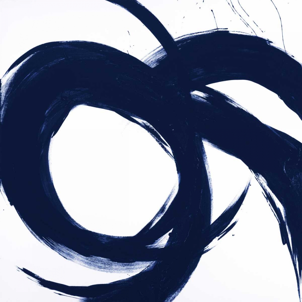 Navy Circular Strokes II art print by Megan Morris for $57.95 CAD