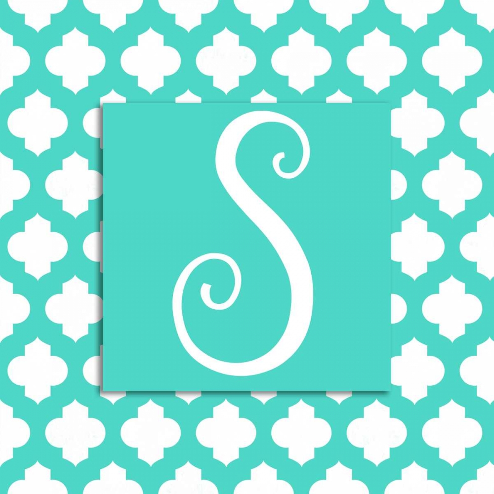 Teal Quatrefoil Monogram (S) art print by Patricia Pinto for $57.95 CAD