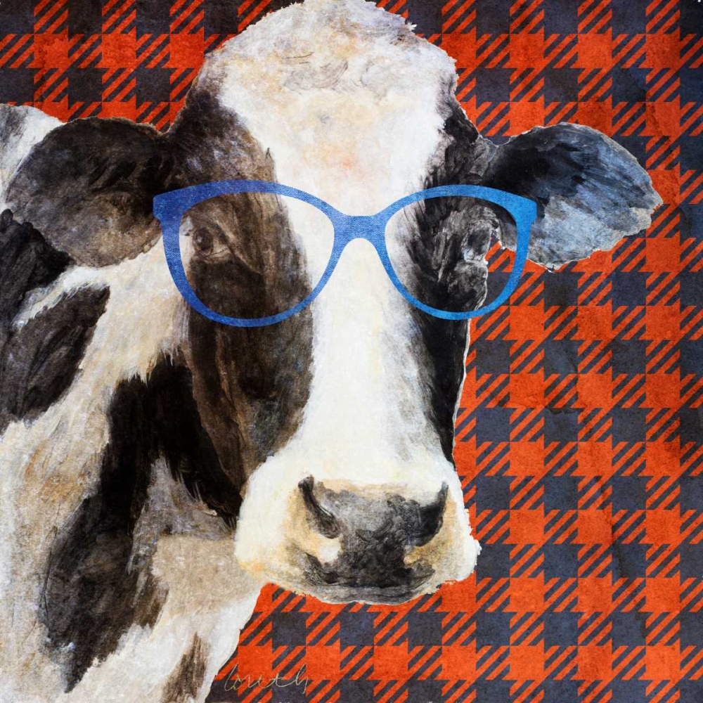 Cool Cow on Pattern art print by Lanie Loreth for $57.95 CAD