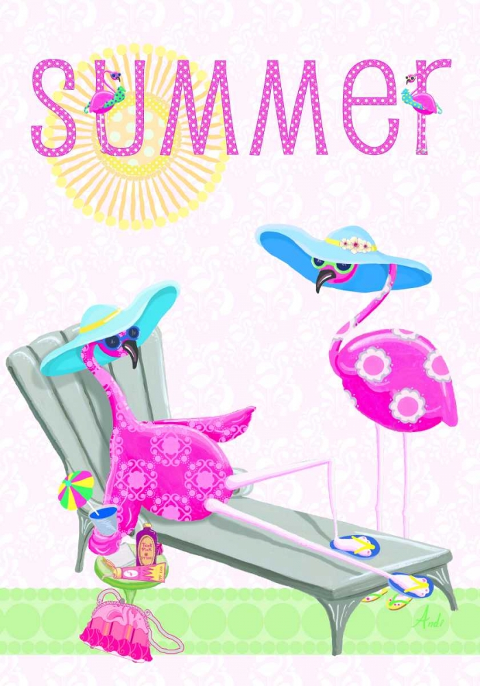 Flamingo Summer I art print by Andi Metz for $57.95 CAD