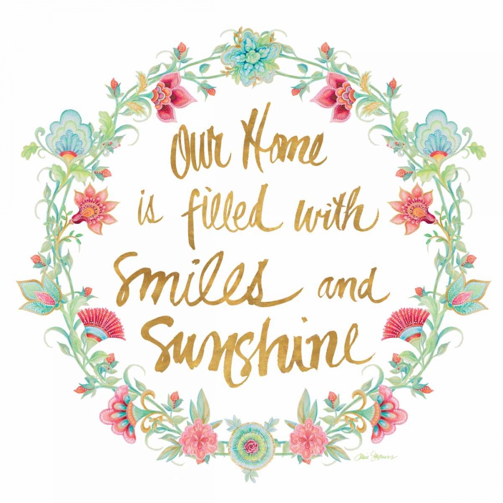 Smiles and Sunshine Gold art print by Janice Gaynor for $57.95 CAD